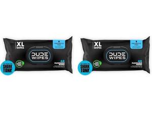 lot 2031 image: DUDE Wipes - Flushable Wipes - 2 Pack, 48 Wipes - Unscented Extra-Large Adult Wet Wipes - Vitamin-E & Aloe for at-Home Use - Septic and Sewer Safe
