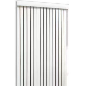 lot 2055 image: Project Source Room darkening vertical 3.5in Slat Width 78in x 84in Cordless White Vinyl Room Darkening Vertical Blinds