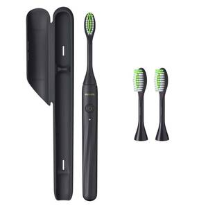 lot 2067 image: Philips One by Sonicare Rechargeable Toothbrush, Brush Head Bundle, Shadow Black, BD3001AZ