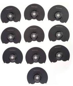 lot 2072 image: 10Pcs 91mm Semicircle Saw Blade, Oscillating Saw Blade Multi Wood Grinding Tool High Carbon Steel High Hardness Used to Cut Wood,Plastic,Hole Opening