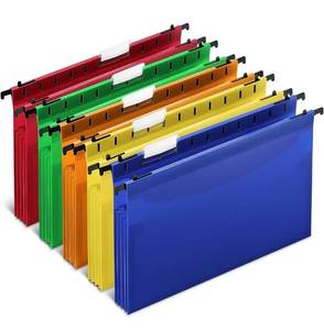 lot 2076 image: Staples Poly Expanding Hanging File Pockets, Letter, Assorted, 5Pack