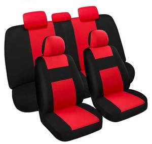 lot 2080 image: Car Seat Covers Full Set, Washable Breathable Premium Cloth Seat Covers for Cars, Car Interior Covers Universal Fit for Most Cars Sedan Truck SUV, Airbag Compatible, ALL BLACK