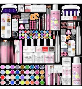 lot 2089 image: SAVILAND Acrylic Nail Kit with Drill Professional Nail Kit Acrylic Set for Beginners with Everything Acrylic Powder Gel Nail Polish Nail Decoration U V Nail Light (may not be complete)