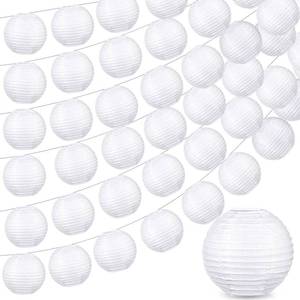 lot 2105 image: 40 Pcs 3 Inch White Chinese Paper Lanterns Wedding Party Decorative Japanese Hanging Round Paper Lanterns Lamp for Weddings,Christmas Trees, Parties Home Decor