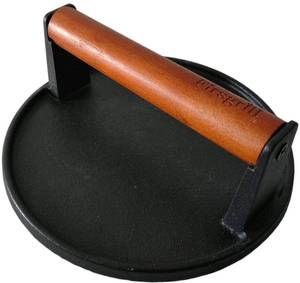 lot 2107 image: Firsgrill Burger Press 7.08in Round Heavy Duty Cast Iron Smash Burger Press Meat Steak With Wood Handle Round