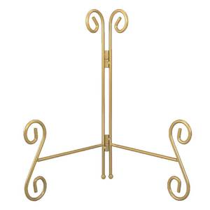 lot 2110 image: wHEMYLU Gold Plate Stand, 6 Inch Decorative Plate Holder for Displaying Platters, Heavy-Duty Metal Easel Stand for Picture, Photo Frame, Plates, Books and Round Objects