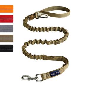 lot 2118 image: AUROTH Dog Leash Large Dogs, Heavy Duty Dog Leash Bungee, No Pull Dog Leash for Shock Absorption, Army Yellow Dog Training Leashes for Medium Large Breed Dogs 6FT, 2 Padded Handles