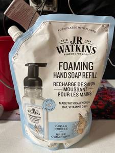 lot 2122 image: J.R. Watkins Foaming Hand Soap Refill, Moisturizing Foam Hand Wash, All Natural, Alcohol-Free, Cruelty-Free, USA Made, Ocean Breeze, 28 fl oz