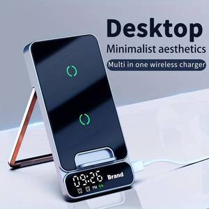 lot 2137 image: 15w Fast Wireless Charger Wireless Charging Cradle Alarm