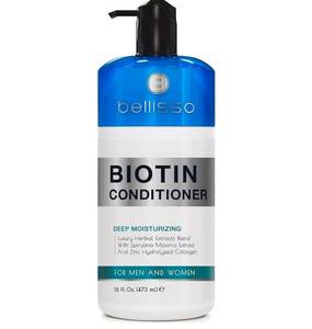 lot 2141 image: Biotin Conditioner - Sulfate Free Hair Thickening Products for Women and Men - Deep Conditioning Treatment for Dry Damaged Strands - Volumizing Formula Strengthening Curly, Straight and Colored Hair (feels full but small amount May have leaked)