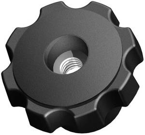 lot 2158 image: Innovative Components AN6C-F7S21 2.48in Fluted knob thru hole 38 - 16 steel zinc insert soft touch Pack of 10