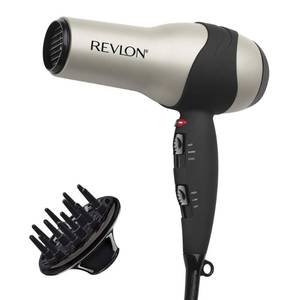 lot 2163 image: REVLON Turbo Hair Dryer with Advanced Ionic Technology, Ceramic Coating Turbo Heat and Cold Shot Features 1875 Watts for Fast Drying and Shine Silver