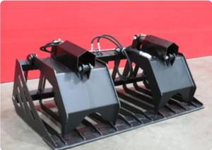 lot 156 image: Unused 72 Inch Hydraulic Rock Grapple Bucket Skid SteerTractor Loader Attachment