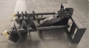 lot 233 image: Unused Skid Steer AugerHole Digger with 3 bits in 9, 12, 18 - You Can Take Advantage Of This Skid Steer Auger to Drill Post Holes, Mix and Pour Cement, Grind Stumps, and Other Projects Retail $5,600