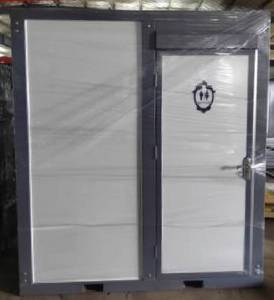 lot 281 image: Unused 2024 Portable Bathroom with Shower, Sink, Toilet, Window, Vent - US Standard Wired and Plumbed - Forklift Pockets & Four Top Lifting Lugs For Easy Transport - Retail $8,500