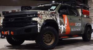 lot 50 image: Update Letters On The Truck Can Be Easily Peeled Off, Not Permanent & Other Part Is A Wrap That Can Be Removed Per Q by Bidder. Professionally Built By Real Truck Like New 2019 Chevy Silverado LTZ Trail Boss Z71 Only 26k Miles-Over $100k Invested