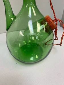 lot 2002 image: Vintage Italian Green Blown Glass Decanter