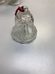 lot 2536 image: Glass bell with a bow on the glass.Great condition