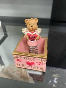 lot 2545 image: Cherished Teddies figurine- Teddy is on a spring and moves.