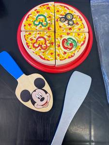 lot 2561 image: Mickey mouse Velcro pizza play set.