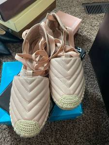 lot 2589 image: Wild Diva Nude Espadrille sandals Size 10