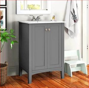 lot 2578 image: Lionel 24 Single Bathroom Vanity with Resin Top