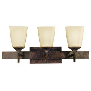 lot 8987 image: 5316MBZ Souldern 3LT Vanity Fixture, Marbled Bronze Finish w