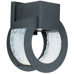lot 9019 image: Maxim Lighting 18264KGBO Krackle Glass Wall Lantern, Black Oxide