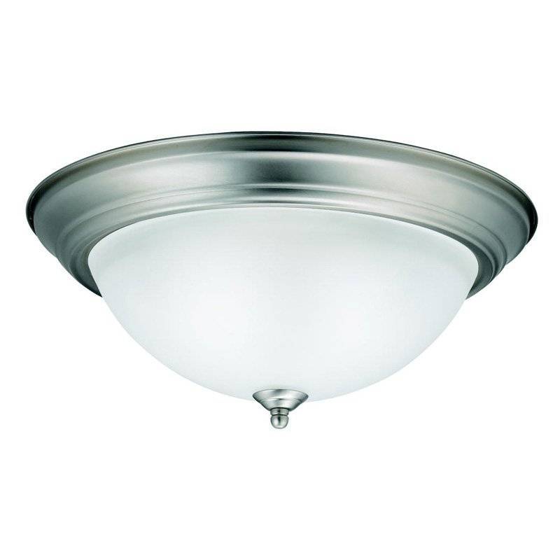 lot 9038 image: Kichler 8116NI Brushed Nickel  3 Light Outdoor Flush Mount Ceiling