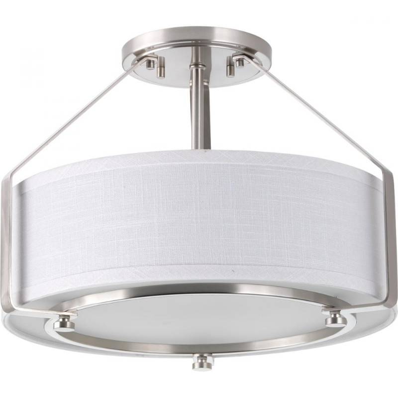 lot 9046 image: Progress Lighting Ratio Collection 3-Light Brushed Nickel Pendant