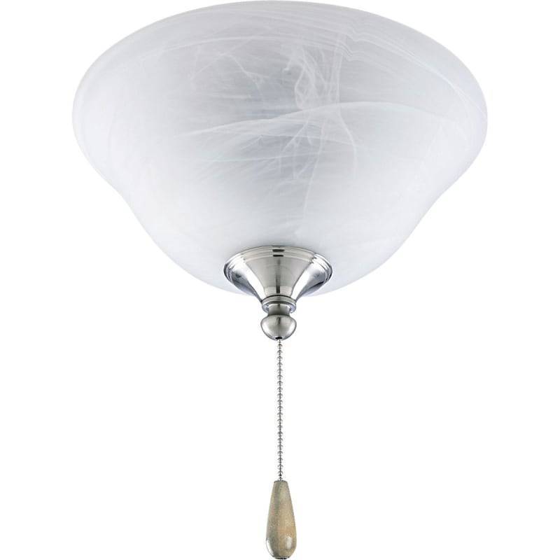 lot 9047 image: Progress Lighting P2612-09 2-Light Kit with Alabaster Style Glass Bowl and Universal Light Kit, Brushed Nickel