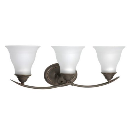 lot 9049 image: Progress Lighting P3192-20 3-Light Bath Bracket, Antique Bronze