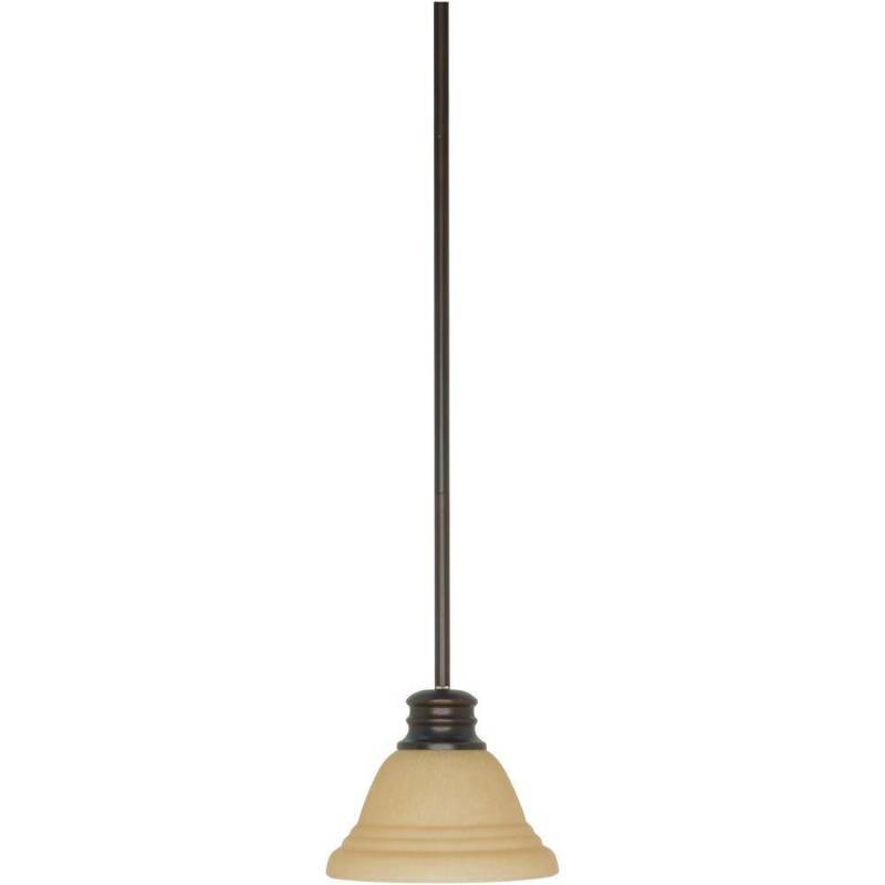 lot 9058 image: Nuvo 601277 Mini Pendant With Hang-Straight Canopy With Champagne Glass, Mahogany Bronze