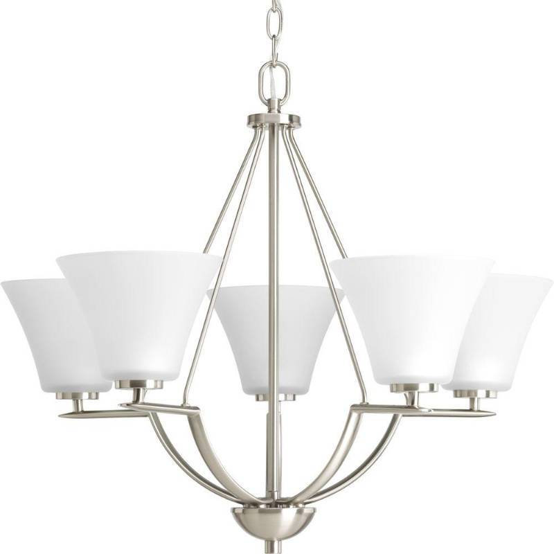 lot 9066 image: Progress Lighting P4623-09 Bravo Collection 5-Light Chandelier, Brushed Nickel