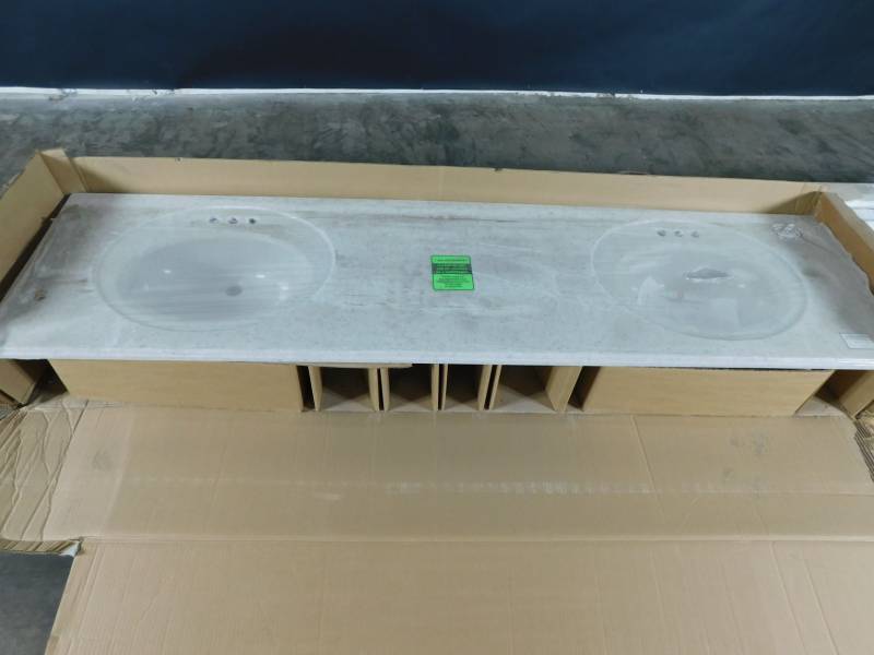 lot 8932 image: Onyx Collection Lavatory Top Dual Sinks