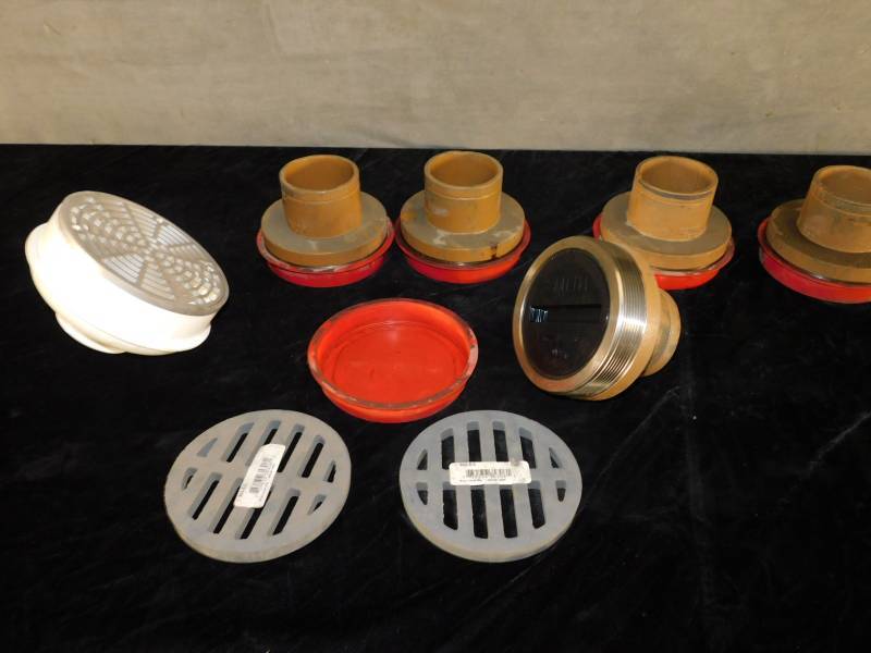 lot 9088 image: Lot of Misc Drains Adjustable Hieght