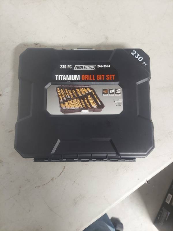 lot 5019 image: 230 Piece Titanium Twist Drill Bit Set With Storage Case