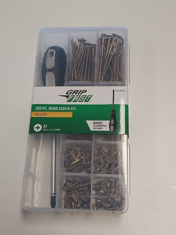 lot 5036 image: 200 Pc Wood Screw Kit with Screwdriver