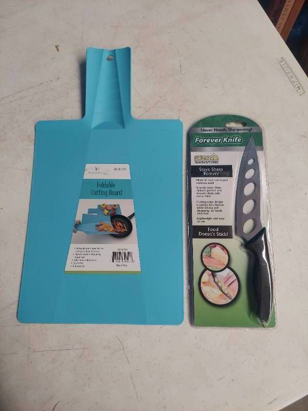 lot 5057 image: Foldable Cutting Board and Forever Knife