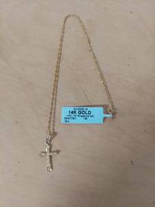 lot 1019 image: Necklace with Cross - marked 14K