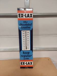 lot 1022 image: Vintage Ex-Lax Enameled Thermometer