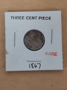 lot 1046 image: 1867 3 Cent Piece