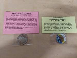 lot 1076 image: (2) Kennedy Half Dollar - Gem Proof and Colorized