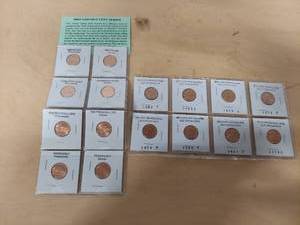 lot 1096 image: (2) cards of Lincoln Cents - Brilliant Uncirculated and 2009 Lincoln Series