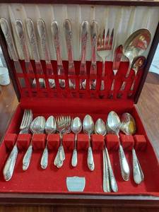 lot 6004 image: flatware set (incomplete) silver plated