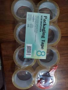 lot 6012 image: 8 rolls packaging tape with 1 dispenser