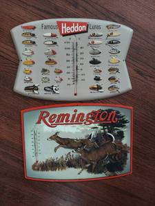 lot 6076 image: 2 garage signs with thermometer