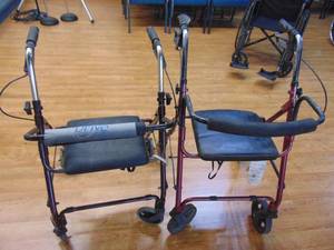 lot 1164 image: Pair of rolling walkers