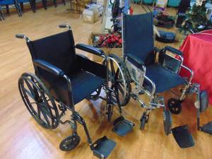 lot 1166 image: Pair of wheelchairs, both could use reconditioning