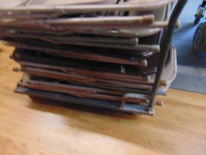 lot 1223 image: 3 metal chair cart only